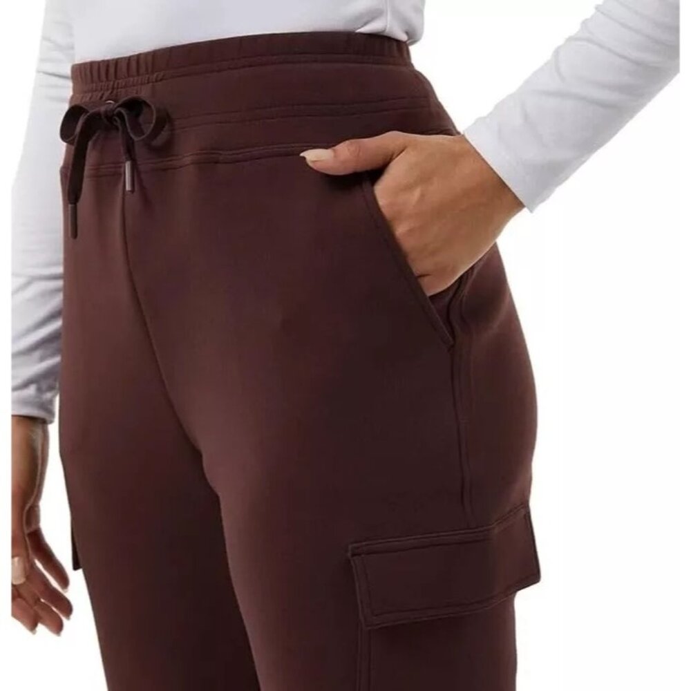 32 Degrees Women M Cargo Jogger Pants Tech Fleece Athletic Elastic Drawstring